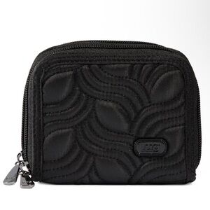 Lug Splits Compact RFID Wallet NWT Contemporary Midnight Black